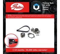Gates Water Pump and Timing Belt Kit KP25577XS Powergrip