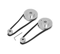 Timing Pulley Set 20 Teeth 60 Teeth Aluminum Synchronous Wheel with 280mm Length 6mm Width Timing Belt for 3D Printer CNC Machine Mechanical Transmission (20t 5mm(0.2in) Plus 60t 8mm(0.31in))