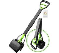 TIMINGILA 33" Long Handle Portable Pet Pooper Scooper for Large and Small Dogs,High Strength Material and Durable Spring,Great for Lawns, Grass, Dirt, Gravel (Green)