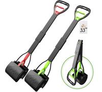 TIMINGILA 33" Pooper Scooper 2 Pack, Long Handle No Touch Dog Pooper Scooper for Large Medium Small Dogs, Durable Spring & Lightweight, Waste Pickup Tool for Dogs in Lawns/Grass/Dirt/Gravel