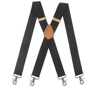 Timiot Mens Suspender 4 Swivel Strong Hooks Adjustable Braces Elastic Comfortable X Style Heavy Duty Strap, Black, Free