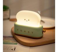 TIMIOTC Cute Night Light Toast Lamp - Dimmable USB Rechargeable Toast Night Lamp with Timer Portable Bedroom Bedside Table Lamp for Baby Teens Girls Boys Cute Gifts