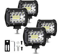 Timisea 4 Inch 240W Quad Row LED Pods 12960LM Spot Flood Combo Off Road Light Bar for Pickup Truck ATV UTV SUV Boat