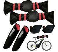 Timisea E-Bike Transport Protection Set 6-Piece Orange | Protective cover for battery handlebars and motor bicycle protective cover for bicycle carrier, rear carrier