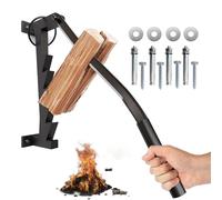 Timisea Labour-Saving Wall Mount Firewood Splitter, Carbon Steel Hand Log Splitter, Lever Wall Mounted Manual Ignition Pole, Cork Fire Starter Separator for Indoor and Outdoor Use
