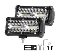 Timisea LED Pods Light Bar, 240W Work LED Light Bar 2PCS Off Road Jeep Driving Fog Lights Triple Row Work Boat Lamp, Waterproof Flood Spot Combo Beam Spot Lights for Cars UVT SUV Truck Pickup
