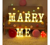 Timisea Merry Me Light Up Letters, LED Marry Me Sign, Red Heart Sign, Decorative Plastic LED Marquee Letter Light,with 1000 Pcs Red Artificial Rose Petal for Wedding Proposal Engagement Decoration