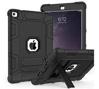 TIMISM Case for iPad Air 2nd Generation 2014, iPad Air 2 Case with Kickstand, 3 in 1 Heavy Duty Shockproof Hybrid Three Layer Protective Cover for iPad Air 2 A1566,A1567 (Black)