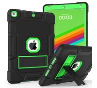 TIMISM iPad 9th/8th/7th Generation Case (2021/2020/2019) Heavy Duty Military Grade Shockproof with Built in Stand for iPad 9 8 7 Generation 10.2 inch Black+Green