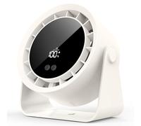Timiyou Desk Fan, 3600mAh Battery USB-C Rechargeable, 100 Speed Adjustable, Ultra Quiet, LED Display, 360° Tilt & Hangable, Portable for Bedroom, Office, Camping, Travel, Home