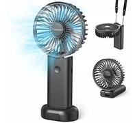 Timiyou Handheld Fan, Portable Hand Held Fan with 3 Speed, Mini Hand Fan 3000mAh Battery Operated, USB Rechargeable Foldable Desk Fan for Travel Camping Home Office, Black, (GT-IUB)