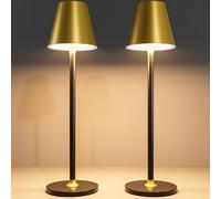 Timjorman Modern LED Wireless Table Lamp, 4000 mAh Rechargeable Battery Table Lamp, 3 Levels Brightness Night Light, Metal Shell, Minimalist Design, for