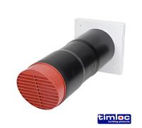 Timloc Aero Core Through-Wall Vent High Rise And Baffle - Terracotta