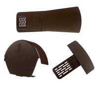 Timloc Ambi Verge Universal Dry Fix Verge System with 1 x Half Round Ridge End Cap & 1 x Eaves Starter Pack | Mortar Free Roof Verge (Brown, 10x Units + 1x (1/2 Round End Cap & Starter Pack))