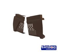 Timloc Dry Fix Verge for Profiled Tile Eaves Closer Pack - Left/Right Pair - Brown