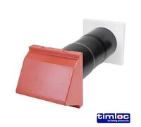 Through Wall Anti Draught 5" 127mm x 358mm Core Drill Air Vent Ventilator Terracotta Red Cowl For Gas Appliances
