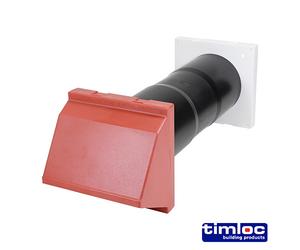 Timloc LOCACV7CTE Aerocore Through-Wall Ventilation Set With Cowl And Baffle - Terracotta - Acv7Cte 127 X 350 Bag 1