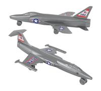 TimMee Plastic Army Men Cold War Fighter Jets - Silver Gray Airplanes Made in US