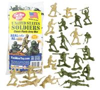 TimMee Plastic Army Men - OD Green vs Tan 100pc Toy Soldier Figures Made in USA