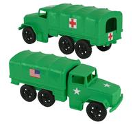 TimMee Plastic Army Men Trucks - Green M34 Deuce and a Half Cargo Vehicles US Made