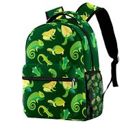 Timmershabi Frogs and Reptiles Backpack for Men School Bookbag Hiking Travel Rucksack School Bag for Women