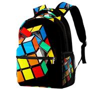 Timmershabi Magic Cube Puzzle Pattern Backpack for Men School Bookbag Hiking Travel Rucksack School Bag for Women