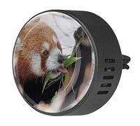 Timmershabi Red Panda Eat Bamboo 2PCS Custom Car Aromatherapy Air Freshener Diffuser Car Fragrance Diffuser Locket Car Diffuser Vent Clip Apply for Car, Office, Kitchen