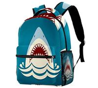 Timmershabi Shark Jaws Backpack for Men School Bookbag Hiking Travel Rucksack School Bag for Women Girls