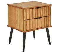 Beliani 2 Drawer Bedside Table Timmins Pine Wood Brown