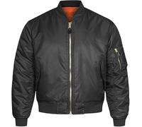 TIMMY'S COLLECTION Mens MA1 Jacket Army Pilot Biker Bomber Combat (UK, Alpha, L, Regular, Regular, BLACK)