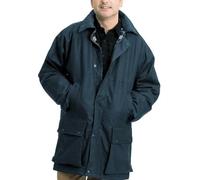 TIMMY'S COLLECTION Men's Stormway Wax JACKET Cotton Padded Rain Waterproof Jacket (UK, Alpha, L, Regular, Regular, NAVY BLUE)