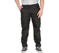 TIMMY'S COLLECTION New Mens Elasticated Cargo Combat Work Casual Cotton Lightweight Pockets Trousers Pants Bottoms Black Olive Navy Grey Size M-3XL (UK, Alpha, 4XL, Regular, Regular, Black)