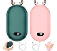 Timnamy Mini Electromagnetic Portable Heater,Electromagnetic Heater,Portable Kinetic Molecular Heater,Hand Warmers Rechargeable,Reusable USB Heater,Portable Electric Hand Warmer (Pink+Green)