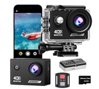 TIMNUT Action Cam 4K Underwater Camera 131 ft, EIS 20MP Waterproof Action Cameras 170° Wide Angle Helmet Camera WiFi Sports Camera with 2.4G Remote Control and 25 Accessories Kit (C16 with 64G SD