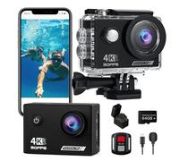 TIMNUT Action Cam 4K30fps, 20MP HD 170°FOV with EIS Helmet Camera, 40m/131ft Waterproof, WiFi, 2 Batteries, 64G SD Card & Accessory Kits