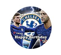 Timo Werner, Hakim Ziyech, Neon, Chelsea 8 inch Icing Sheet Easy-Peel Birthday Celebration