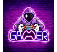 Timogift Game Neon Sign, LED Video Neon Light Sign for Game Room Decor, UV Printed Game Neon Lights for Bedroom Wall Decor Game Room Party Decoration, Best Christmas Gamer Gifts for Teenage Boy 01