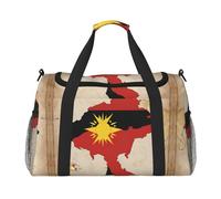 Timor-Leste flag Map01 print Travel Duffle Bag Gym Bag for Women,Puffer Tote Bag,Weekender Overnight Bag Organizer, Black, One Size