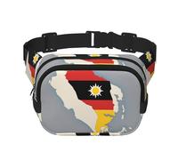 Timor-Leste location Map with a sun print Cute Large Black Fanny Packs for Women Cross Body Waist Bag Nylon Fashionable Fanny Pack, Black, One Size