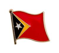 Timor-Leste National Flag Enamel Pin Badge Gold Tone Metal Lapel Pin with High Gloss Enamel Finish for Jackets Hats Bags Travel Souvenir Collectors Display Accessory 1.9cm x 1.5cm