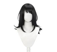 Timoris Cosplay Wig Shoulder-length Black Hair Slightly Spikes Up At The Ends Hair Accessory Unisex for Party Halloween Christmas
