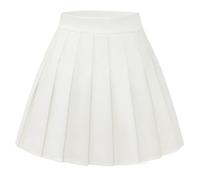 Timormode Pleated Skirt for Women Short High Waist Skirt Tennis School Skirt TMBZQ09 White XL