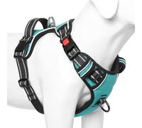 Timos Dog Harness, No-Pull Pet Harness with 2 Leash Clips, Adjustable Soft Padded Dog Vest, Reflective Pet Oxford Vest with Easy Control Handle