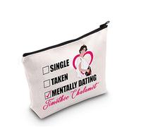 Timoth Fans Gift Single Taken Mentally Dating Timothée Makeup Bag Timy’s Girl Cosmetic Bag Chalamet Fandom Girls Gift Zipper Travel Bag (Mentally Dating Timothée)