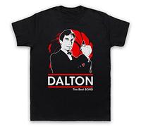 Timothy Dalton The Best Bond British Spy Secret Agent 00 Double O Mens T-Shirt, Black, Large