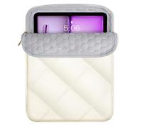 TiMOVO 13 Inch Puffy Tablet Sleeve Bag for Women Fits iPad Air 13" M3 2025, iPad Pro 13", iPad Pro 12.9", Galaxy Tab S9 Plus/S10 Plus/S9 FE+/S9 FE Plus 12.4", Remarkable Paper Pro 11.8", Milk White