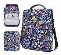 TiMOVO 13 Inch Tablet Sleeve Handbag with Shoulder Strap for MacBook Air, MacBook Neo, iPad Air 13" M3 2025, iPad Pro 13"/12.9", Galaxy Tab S9/S10 Plus/S9 FE+/S9 FE Plus 12.4", Colorful Flower