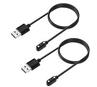 TiMOVO 2 Chargers Compatible with YAMAY VeryFitPro SW021/SW01/Willful SW023 | SW025 Letsfit ID205L/Letscom ID205S/ID216/Umidigi Uwatch 3/Uwatch GT, USB Charging Power Cable Cord 3.3ft, Black