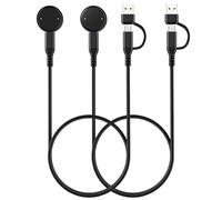 TiMOVO 2 Pack Charger Compatibie with Bip 6/Active 2, 2 in 1 Type C Replacement Charging Cable Cord Dock Stand for Smart Watch (3.3ft/1m)