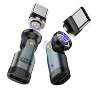 TiMOVO (2 Pack USB C Magnetic Adapter, PD 240W Charging, Data Transfer, Right Angle C to C Adapter Extender for iPad/iPhone, Gray